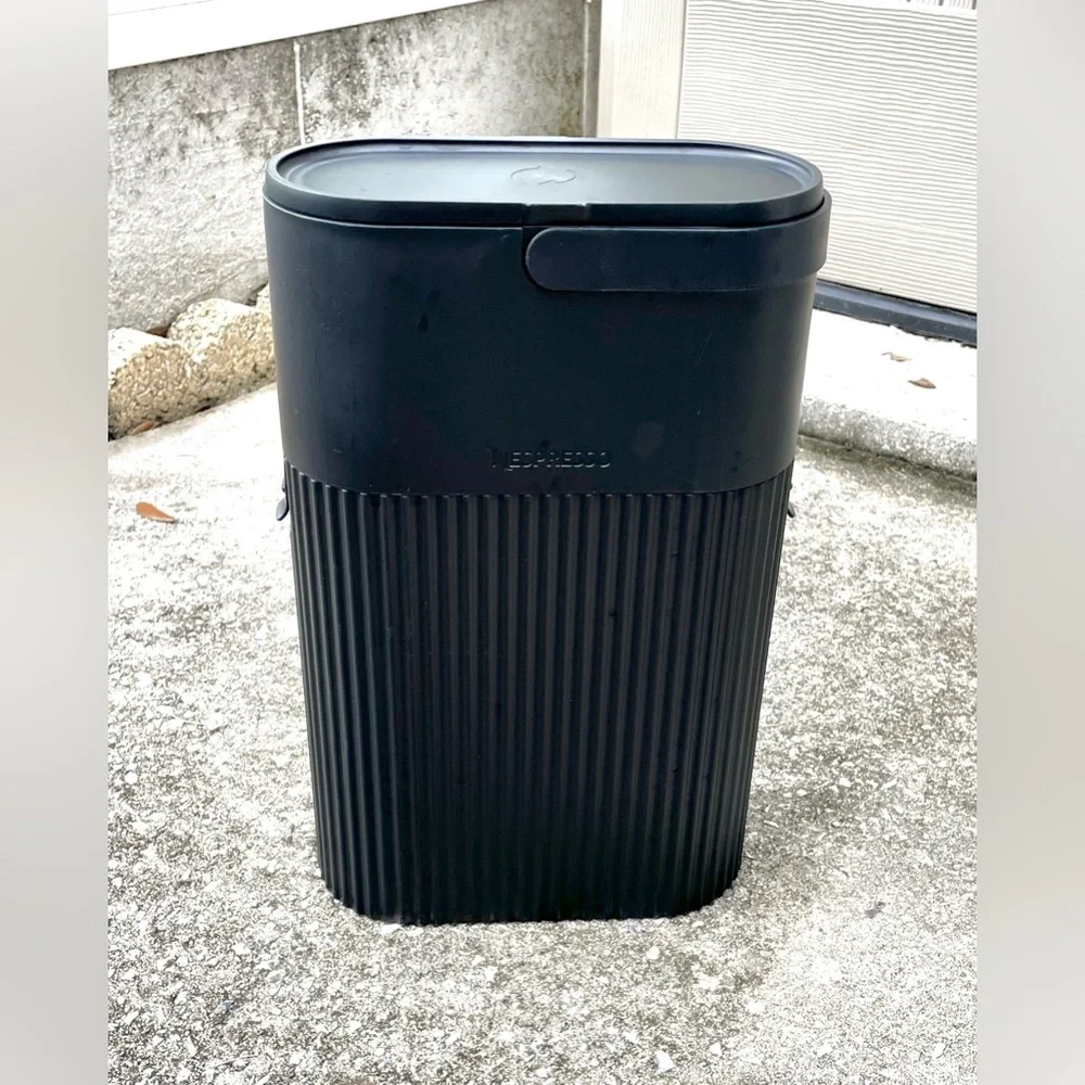Nespresso Recycling Bin - Black Plastic Holds 60 Vertuo or 160 Original Capsules